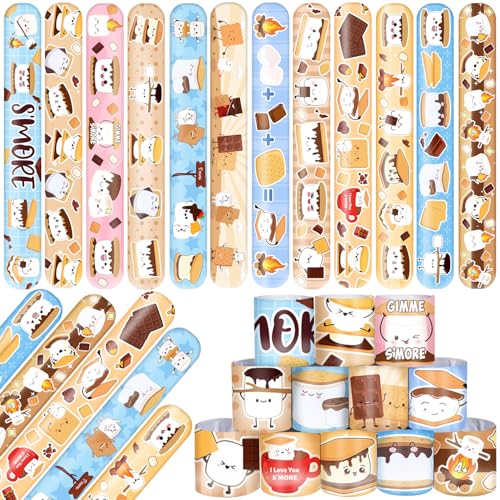Lcnjscgo Smores-Slap-Armbänder, Partyzubehör, Smores-Armbänder, Geschenktütenfüller für Camping, Geburtstag, Dekorationen, Zubehör für Klasse, Belohnung, Preise, Geschenk, 48 Stück Lcnjscgo Smores-Slap-Armbänder, Partyzubehör, Smores-Armbänder, Geschenktütenfüller für Camping, Geburtstag, Dekorationen, Zubehör für Klasse, Belohnung, Preise, Geschenk, 48 Stück von Lcnjscgo