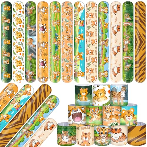 Tiger-Slap-Armbänder, Partyzubehör, Tiger-Armbänder, Geschenktütenfüller für Dschungel, Safari, Tiger, Partygeschenke, Geburtstagsparty-Dekorationen, Geschenke für Kinder, Klassenzimmer, Belohnungen Tiger-Slap-Armbänder, Partyzubehör, Tiger-Armbänder, Geschenktütenfüller für Dschungel, Safari, Tiger, Partygeschenke, Geburtstagsparty-Dekorationen, Geschenke für Kinder, Klassenzimmer, Belohnungen von Lcnjscgo