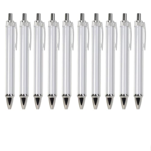 10 Stück einziehbarer Kugelschreiber für Wärmeübertragung, ergonomischer Kugelschreiber, Sublimationsstift für Volldruckstift von Ldabrye