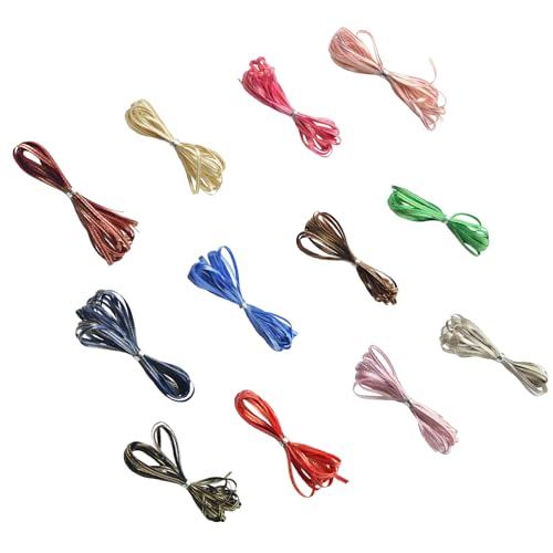 12 Farbverpackungsbänder 65.6yard Bastelband 3 Mm Breites Verpackungsbänder Für Bögen Die Hochzeitsdekorationen Machen von Ldabrye