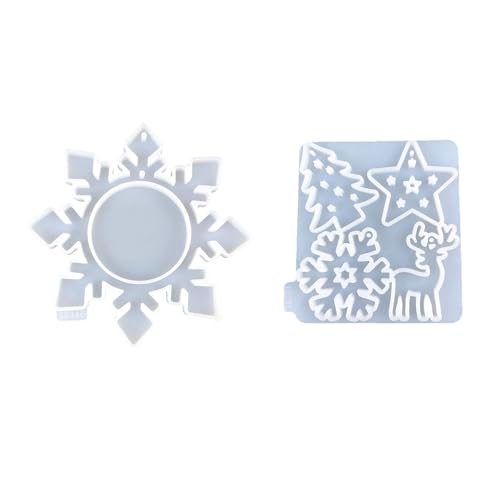 2Piece Set Silicon Schneeflockenwand Hängende Formen Weihnachtsanhänger von Ldabrye