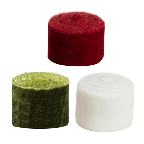 3 Rollen Geschenkbänder Velvets Ribbons Polyester Ribbons Dekoratives Band Für Blumenstrauß Hochzeitsfeier Dekoration von Ldabrye