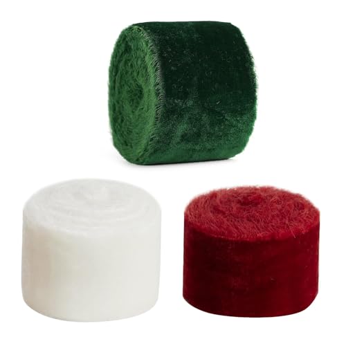 3 Rollen Geschenkbänder Velvets Ribbons Polyester Ribbons Dekoratives Band Für Blumenstrauß Hochzeitsfeier Dekoration von Ldabrye
