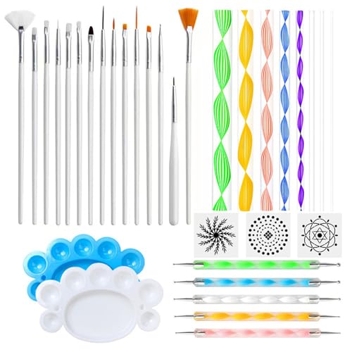 33pcs Doting Werkzeuge Doppelter End Doting Werkzeug Zeichnung Schablone Set Zum Malerei Auf Leinwand Rock And Stone von Ldabrye