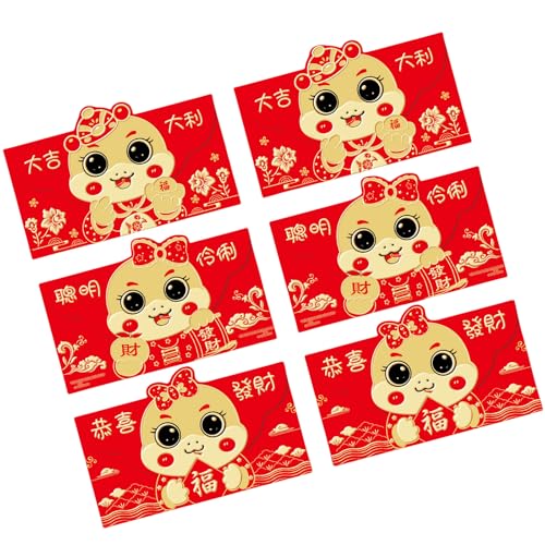 6 Teile Traditionelle Neujahrsgeldpakete Cartoon 2025 Schlangenmotiven Rötungen Umschläge Chinesisches Frühling Festival Hongbao 6 Teile Traditionelle Neujahrsgeldpakete Cartoon 2025 Schlangenmotiven Rötungen Umschläge Chinesisches Frühling Festival Hongbao von Ldabrye