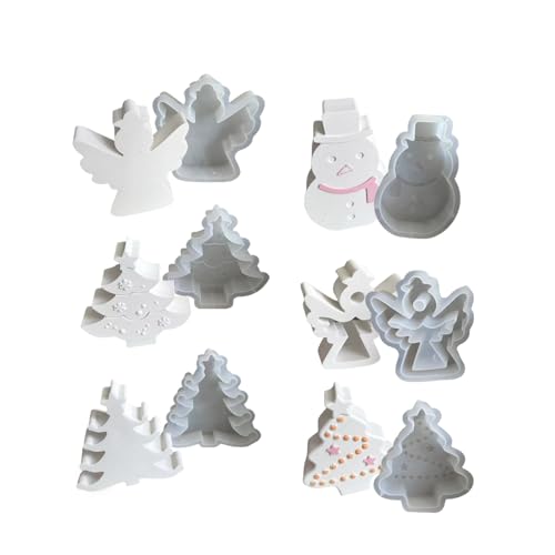 6pcs Weihnachtsbaum Silikonformen Für Kerzenputzdekorationen Weihnachtsdekoration Epoxidharz Silikonformen von Ldabrye