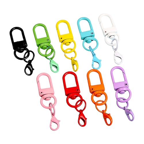 9 drehbare Karabinerverschlüsse für Schlüsselanhänger und Zubehör, Schmuck-Set, modische Geldbörsen-Clip, Taschen, Anhänger 9 drehbare Karabinerverschlüsse für Schlüsselanhänger und Zubehör, Schmuck-Set, modische Geldbörsen-Clip, Taschen, Anhänger von Ldabrye