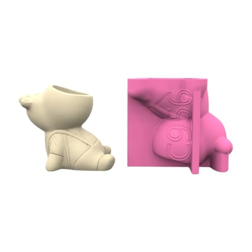 Epoxidharz-Silikonvasen, Cartoon-Tierform, Blumentöpfe, Form für Handarbeit, Vase, Stifthalter von Ldabrye