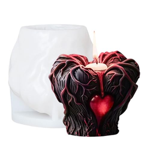 Halloween Holding Heart Siliconformputzsformen Epoxidharzformen Duft Kerzenformen Handgefertigte Ornamentsformen von Ldabrye