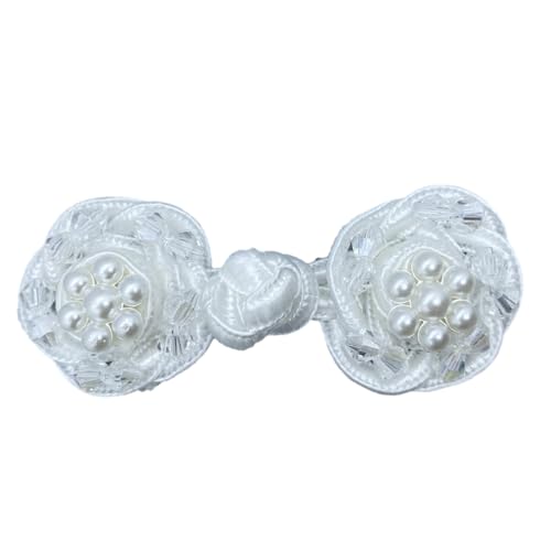Handgefertigte Rosen-Knöpfe mit Kristall/Perlen, Cheongsam-Knöpfe, exquisite Handwerkskunst für Mode-Enthusiasten jeden Alters von Ldabrye