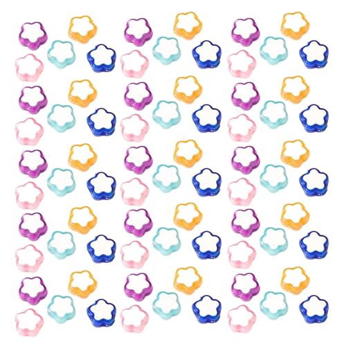Ldabrye 100 Stück bunte Acrylperlen Herz/Blume/Schmetterlinge für Armbänder, Halsketten, Schlüsselanhänger, Schmuckherstellung von Ldabrye