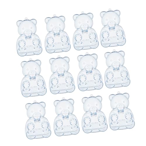 Ldabrye 12 x Boxen mit Bären-Motiv für Süßigkeiten und transparenter Aufbewahrungsbehälter für Hochzeitssüßigkeiten, elegante Schmuckverpackung von Ldabrye