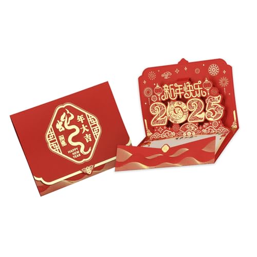 Ldabrye 3D Popup Chinesische Neujahrskarte 2025 Jahr Der Schlangengrußkarte Mit Umschlag Handgefertigt Für Spring Festival von Ldabrye