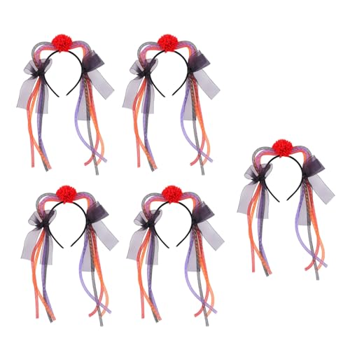 Ldabrye 5 x Halloween-Kopfschmuck mit Katzenohren, verstellbare Größe, Haarband, Feste, Party, Kostüm, Zubehör für Frauen von Ldabrye