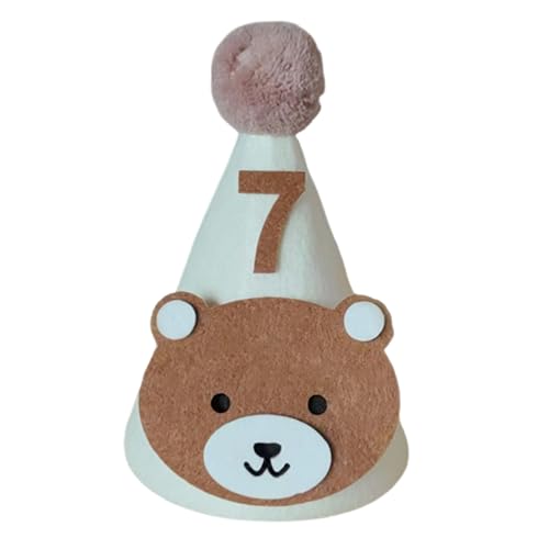 Ldabrye Der Geburtstagshut Des Entzückenden Bärenmotiven Für Kleinkinder Weiche Und Komfortable Baby Party Kopfbedeckung Mit Kinngürtel Und 1-9 Nummer Ldabrye Der Geburtstagshut Des Entzückenden Bärenmotiven Für Kleinkinder Weiche Und Komfortable Baby Party Kopfbedeckung Mit Kinngürtel Und 1-9 Nummer von Ldabrye