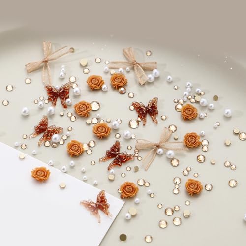Ldabrye Flüssige Rose, Schmetterling, Kunstzubehör, stilvolle Nageldekoration, geeignet für Zuhause, Salon oder Party von Ldabrye