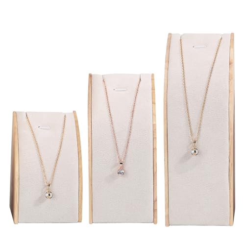 Ldabrye Modisches, stabiles Schmuckständer aus Massivholz, 3-teiliges Set für Halskette und Anhänger, Ausstellung, Organisation, Schmuck-Organizer-Set von Ldabrye