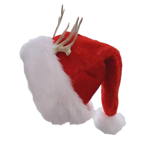 Ldabrye Traditionelle Weihnachtsmütze mit Plüschbesatz, Hirschhornglocken, kaltes Wetter, Weihnachtsmütze für Feiertage, Partys Ldabrye Traditionelle Weihnachtsmütze mit Plüschbesatz, Hirschhornglocken, kaltes Wetter, Weihnachtsmütze für Feiertage, Partys von Ldabrye