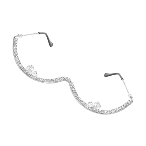 Ldabrye Trendige Strass-verzierte Brille, bequemes Kostümzubehör, modische Brillen für Cosplay-Enthusiasten, funkelnde Metallrahmen-Brille Ldabrye Trendige Strass-verzierte Brille, bequemes Kostümzubehör, modische Brillen für Cosplay-Enthusiasten, funkelnde Metallrahmen-Brille von Ldabrye