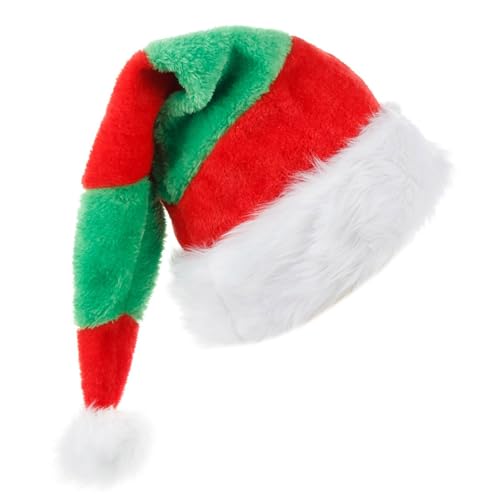 Ldabrye Weihnachtsmütze mit Streifenmuster, atmungsaktiv, Uni, Erwachsene, Weihnachtsmannmützen für Feiertage Ldabrye Weihnachtsmütze mit Streifenmuster, atmungsaktiv, Uni, Erwachsene, Weihnachtsmannmützen für Feiertage von Ldabrye