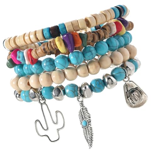 Leichte Holzperle und Türkis, handgefertigt für Freizeitkleidung, Accessoire für Frauen und Mädchen, Kokosnussschale und Türkis von Ldabrye