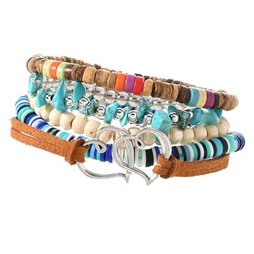 Leichte Holzperle und Türkis, handgefertigt für Freizeitkleidung, Accessoire für Frauen und Mädchen, Kokosnussschale und Türkis von Ldabrye