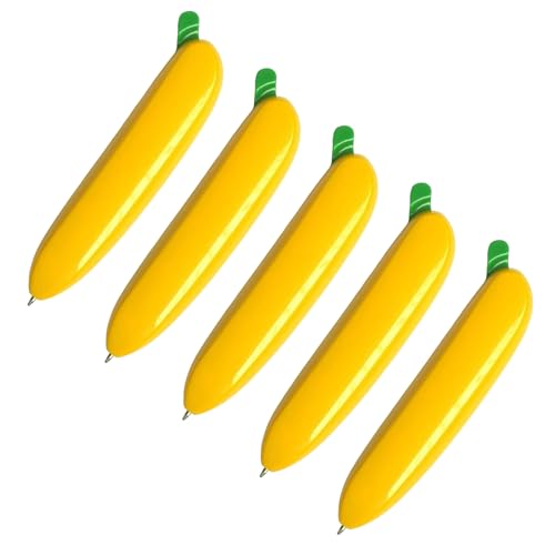 Lustiger Kugelschreiber in Bananenform, einziehbar, für Kinder, Belohnung, Weihnachtsstrumpffüller, 5 Stück von Ldabrye