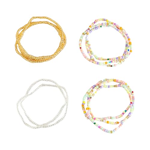 Modisches, handgefertigtes mehrschichtiges Glasperlen-Set mit bunten Kunstkristall-Designs für modebewusste Frauen, verstellbare Perlen von Ldabrye