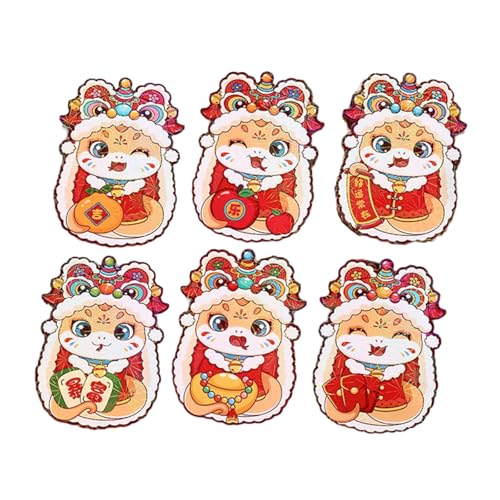 Papiertüte, Motiv: Neujahrsrötungen, Cartoon-Schlangenjahr, multifunktional, chinesische Tierkreiszeichen, Geldbeutel, 6 Stück Papiertüte, Motiv: Neujahrsrötungen, Cartoon-Schlangenjahr, multifunktional, chinesische Tierkreiszeichen, Geldbeutel, 6 Stück von Ldabrye