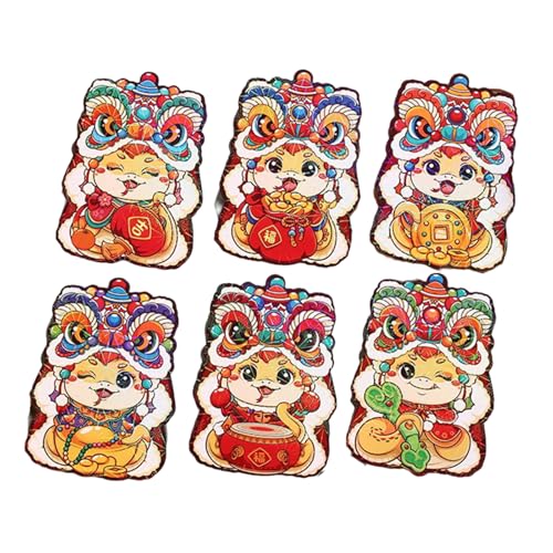 Papiertüte, Motiv: Neujahrsrötungen, Cartoon-Schlangenjahr, multifunktional, chinesische Tierkreiszeichen, Geldbeutel, 6 Stück Papiertüte, Motiv: Neujahrsrötungen, Cartoon-Schlangenjahr, multifunktional, chinesische Tierkreiszeichen, Geldbeutel, 6 Stück von Ldabrye