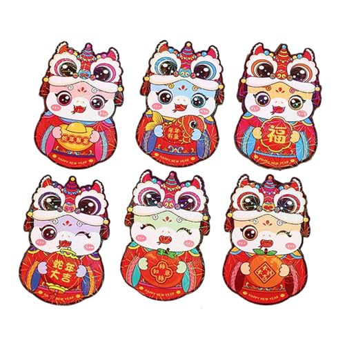 Papiertüte, Motiv: Neujahrsrötungen, Cartoon-Schlangenjahr, multifunktional, chinesische Tierkreiszeichen, Geldbeutel, 6 Stück Papiertüte, Motiv: Neujahrsrötungen, Cartoon-Schlangenjahr, multifunktional, chinesische Tierkreiszeichen, Geldbeutel, 6 Stück von Ldabrye