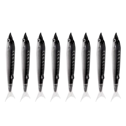 Realistischer Fisch-Kugelschreiber, lustiger Kugelschreiber, glatt zu schreiben, Strumpffüller für Schüler, Schreiben, Notizen, 8 Stück von Ldabrye