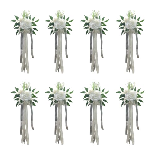 Set mit 6 luxuriösen Kirchenbänken für Bänke, Hochzeitszeremonie, Dekoration, elegante Stuhlrückenverzierung von Ldabrye