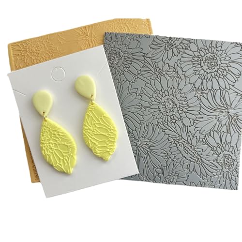 Silikontexturmatten Tonohrring Making Pad Clay Textur Blätter Lehm Textur Matte Silikon Texturpolster Für Schmuck von Ldabrye