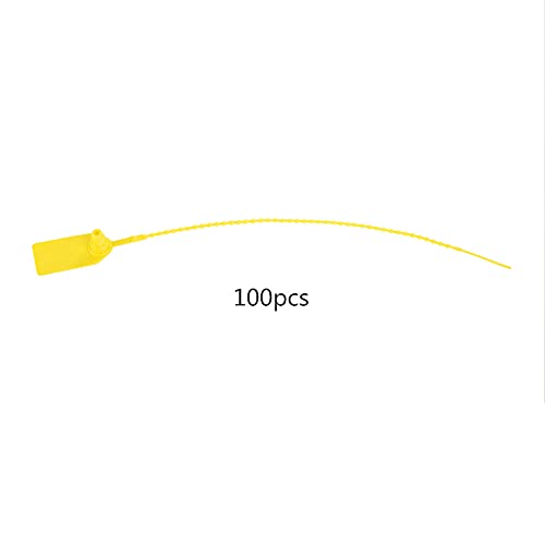 100 pcs 250mm Plastik eindispflinselierbares Krawatten Selbstverriegelung Binde Kofferschuhe Bag Etikett Label Dauerhaftes Befestigung für Schuhe Taschen Kleidung Logistik Weiß (Gelb) von Ldafava