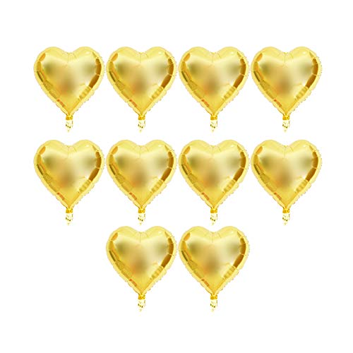10pcs 18 Zoll herzförmige Aluminiumfolie Luftballons Automatische Versiegelung Heliumballons für Hochzeits Geburtstagsfeier Dekorationen Rose Gold Blau Weiß rot schwarz rosa Gelb (Herzförmig) von Ldafava
