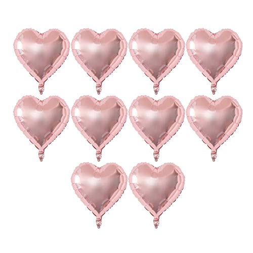10pcs 18 Zoll herzförmige Aluminiumfolie Luftballons Automatische Versiegelung Heliumballons für Hochzeits Geburtstagsfeier Dekorationen Rose Gold Blau Weiß rot schwarz rosa Gelb (Herzförmig) von Ldafava