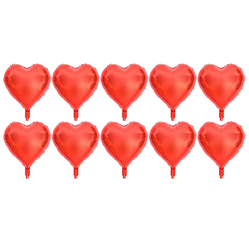 10pcs 18 Zoll herzförmige Aluminiumfolie Luftballons Automatische Versiegelung Heliumballons für Hochzeits Geburtstagsfeier Dekorationen Rose Gold Blau Weiß rot schwarz rosa Gelb (Herzförmig) von Ldafava