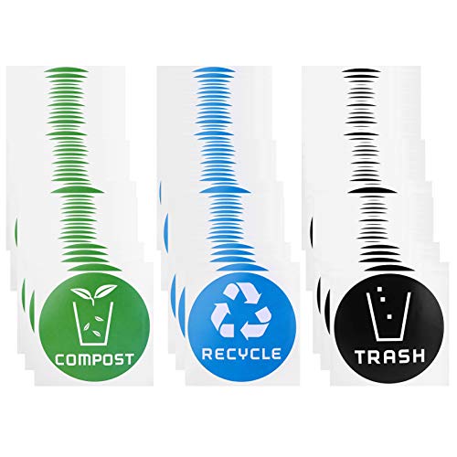 60pcs/Set Round Recycle Müllkompostaufkleber Aufkleber Aufkleber für Mülldose Müllbehälter Recyclingbehälter von Ldafava