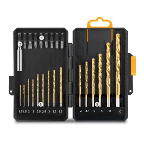 Bohrbit-Sets Bohrer Treiber Bit-Sets 28-Stück-Set Multi-Funktions-Bits Sets mit -Bits 25 mm/75 mm/50 mm 1/4 Zoll Magnetmagnet-Windturbinenhülse (60 mm) (24 -teiliges Set CRV -Batch -Kopf und Bohrbit) von Ldafava