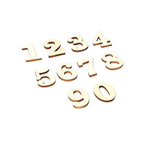 Holz Zakka Crafts DIY Zahlen Dekoration Selfadhäsive Accessoires für Wohnkultur und DIY -Handwerksprojekte Naturholzfarbe 30 x 30 mm 10 pro Pack von Ldafava