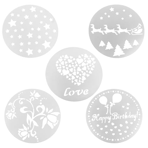 Kuchen -Dekorationswerkzeuge Schokoladenspray Schimmel 5pcs Plastik Backwerkzeug Set Safe toxische Lebensmittelqualität Material für Hochzeitsfeier Valentinstag Kuchen Dekorieren von Ldafava