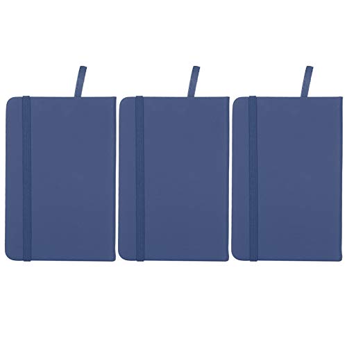 Ldafava 3 Stück PU A6 Business-Notizblock Hardcover-Gurt Notizbuch Tagebuch Schreibjournal Büro Schulbedarf Reiseutensilien Künstliches PU-Leder Kompakte Größe 14 x 9 cm (Blau) von Ldafava