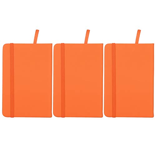 Ldafava 3 Stück PU A6 Business-Notizblock Hardcover-Gurt Notizbuch Tagebuch Schreibjournal Büro Schulbedarf Reiseutensilien Künstliches PU-Leder Kompakte Größe 14 x 9 cm (Orange) von Ldafava
