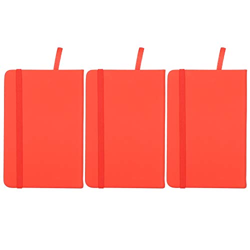Ldafava 3 Stück PU A6 Business-Notizblock Hardcover-Gurt Notizbuch Tagebuch Schreibjournal Büro Schulbedarf Reiseutensilien Künstliches PU-Leder Kompakte Größe 14 x 9 cm (Rot) von Ldafava