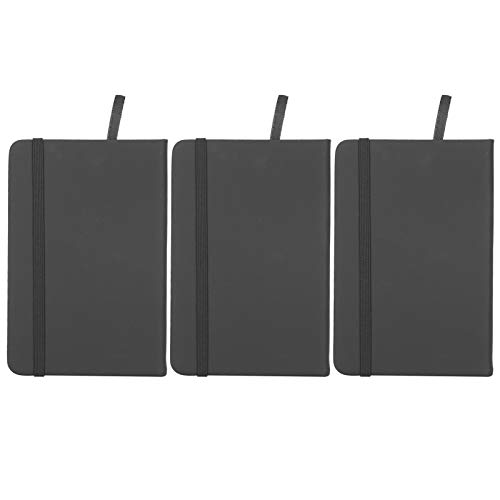 Ldafava 3 Stück PU A6 Business-Notizblock Hardcover-Gurt Notizbuch Tagebuch Schreibjournal Büro Schulbedarf Reiseutensilien Künstliches PU-Leder Kompakte Größe 14 x 9 cm (Schwarz) von Ldafava