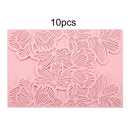 Ldafava Europäische Stil Hochzeitseinladungen Karten Cut Elegante Blankeinladungskarten mit Umschlägen für Hochzeitsbrautdusche Babyparty Abschluss Geburtstagsfeier 10pcs 18x12,5 cm (B) von Ldafava