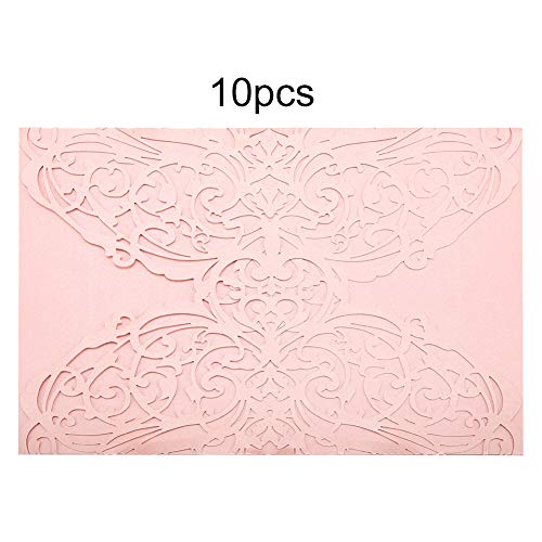 Ldafava Europäische Stil Hochzeitseinladungen Karten Cut Elegante Blankeinladungskarten mit Umschlägen für Hochzeitsbrautdusche Babyparty Abschluss Geburtstagsfeier 10pcs 18x12,5 cm (C) von Ldafava
