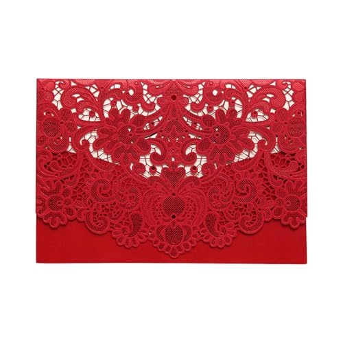 Ldafava Hochzeitseinladungskarten, ausgehöhlt, elegantes Blumenmuster, innen blanko, mit Umschlägen, für Hochzeit, Brautparty, Verlobung, Jahrestag, Valentinstag, Geburtstagsparty, Weiß, (10pcs) von Ldafava