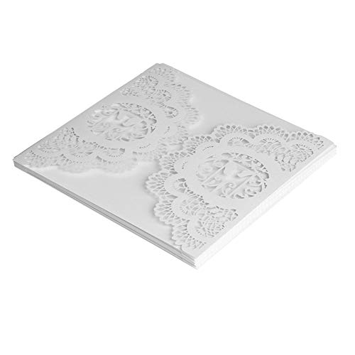 Ldafava Hochzeitseinladungskarten-Set im europäischen Stil, geschnitzt, personalisierbar, für Geschäfts- und Partyeinladungen, elegant, romantisch, blanko, DIY-Papierkarten, 10 Stück (009) von Ldafava